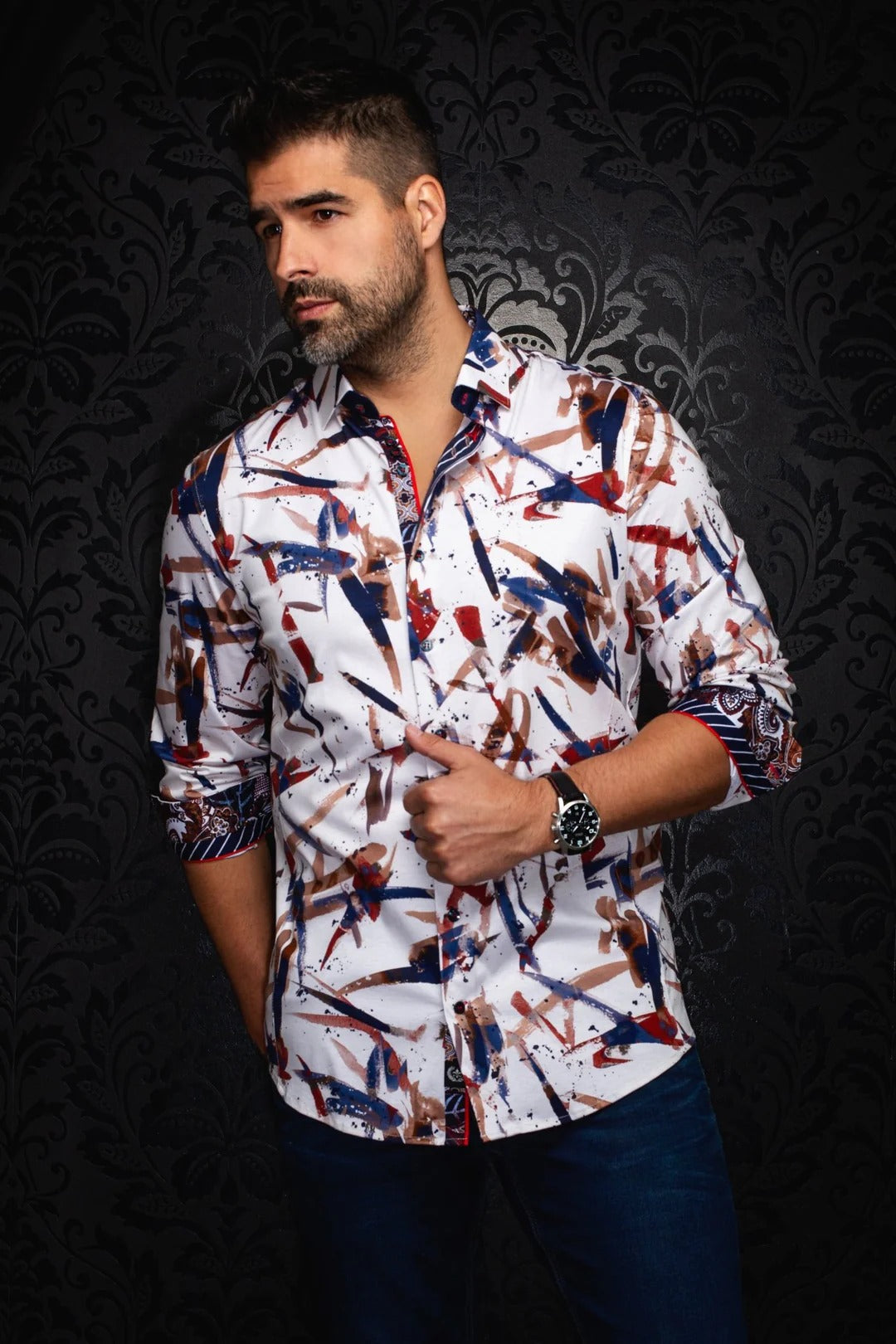 Au Noir Stretch Shirt | Zander Beige