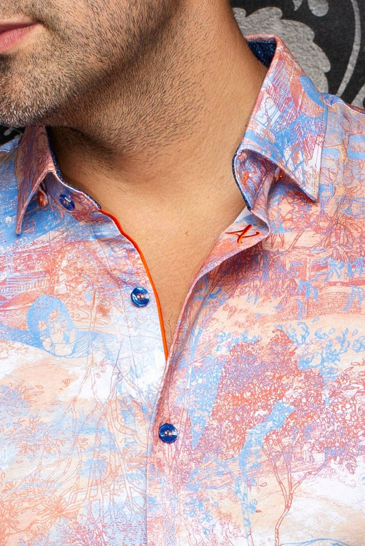 Au Noir Stretch Short Sleeve Shirt | Gavelston Orange