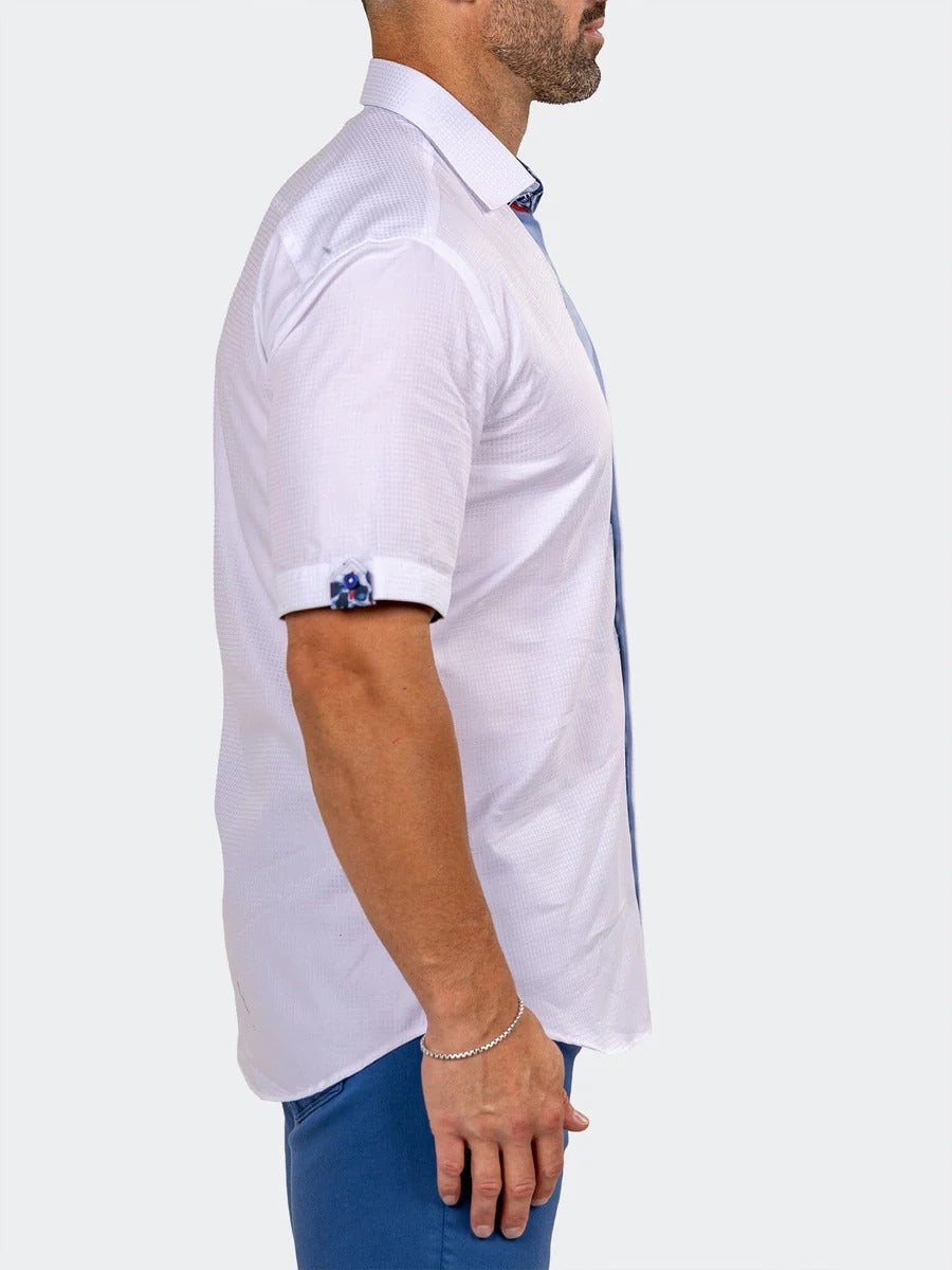 Maceoo Stretch Short-Sleeve Shirt | Galileo Marthyr0033 White