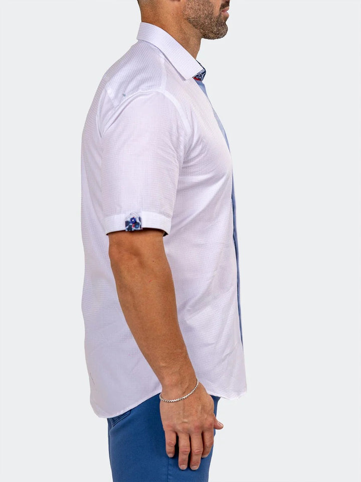 Maceoo Stretch Short-Sleeve Shirt | Galileo Marthyr0033 White