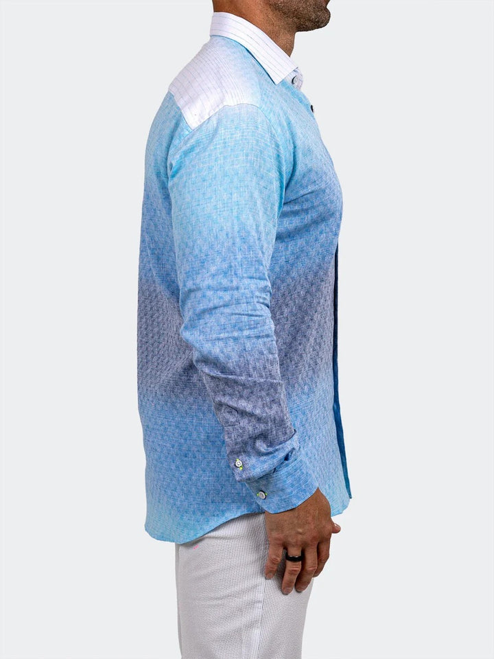 Maceoo Stretch Shirt | Fibonacci Marthyr0034 Blue