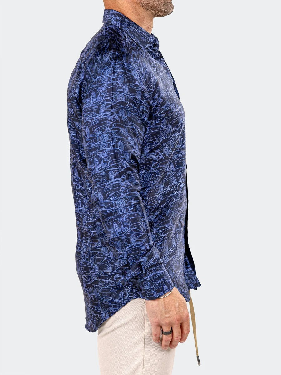 Maceoo Stretch Shirt | Fibonacci Marthyr0213 Blue