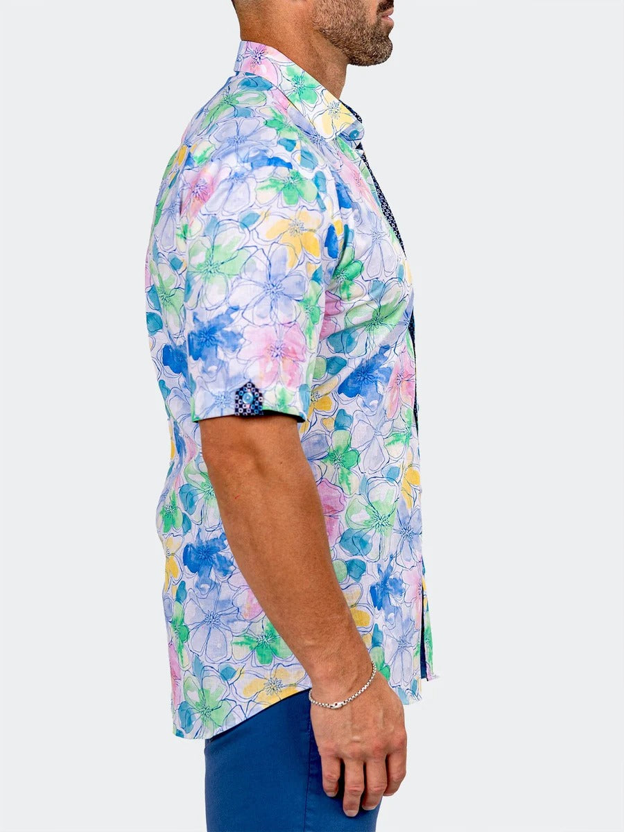 Maceoo Stretch Short-Sleeve Shirt | Galileo Marthyr0220 White