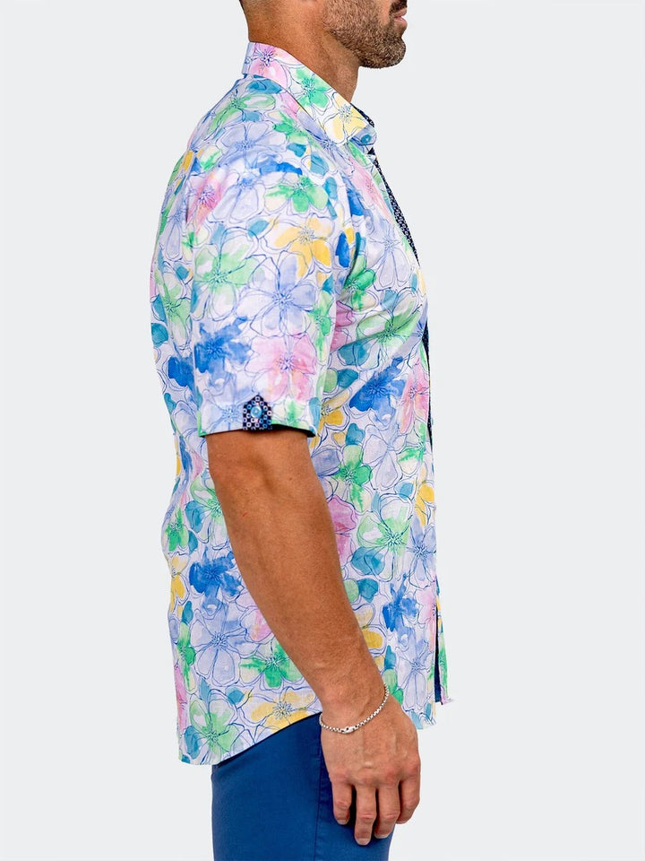 Maceoo Stretch Short-Sleeve Shirt | Galileo Marthyr0220 White