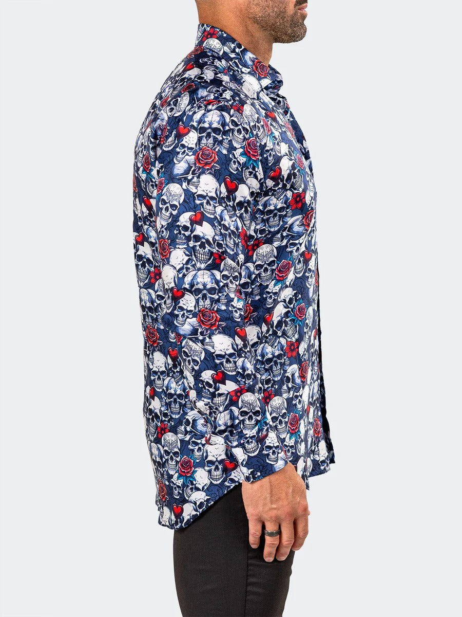 Maceoo Stretch Shirt | Fibonacci Marthyr0242 Blue