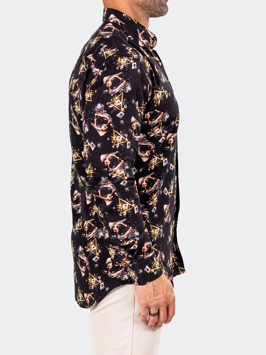 Maceoo Stretch Shirt | Fibonacci Marthyr0258 Black