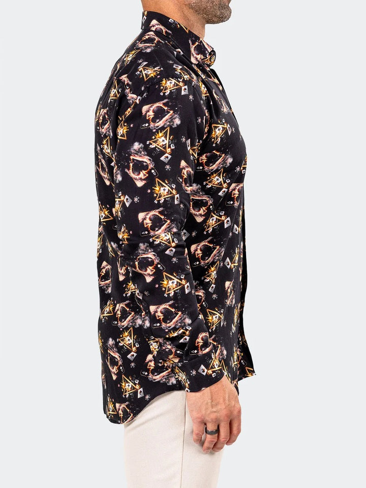 Maceoo Stretch Shirt | Fibonacci Marthyr0258 Black