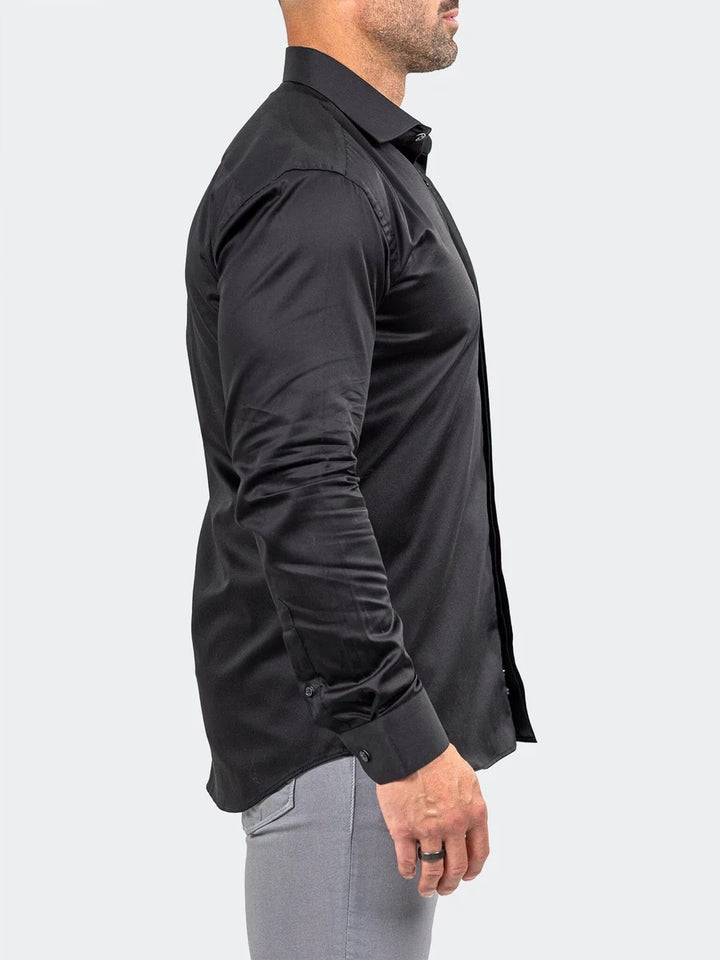 Maceoo Stretch Shirt | Stone Marthyr0334 Black