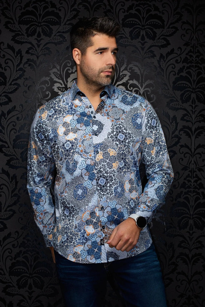 Au Noir Stretch Shirt | Ashar Blue