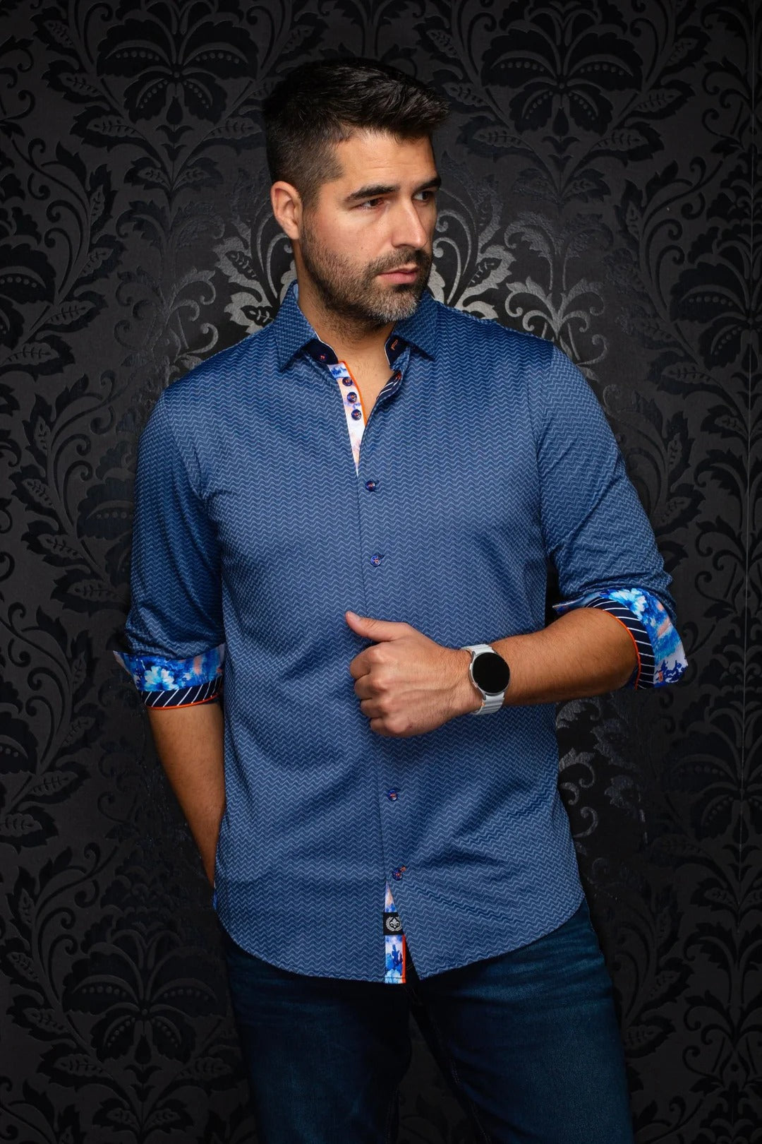 Au Noir Stretch Shirt | Ironbark Navy