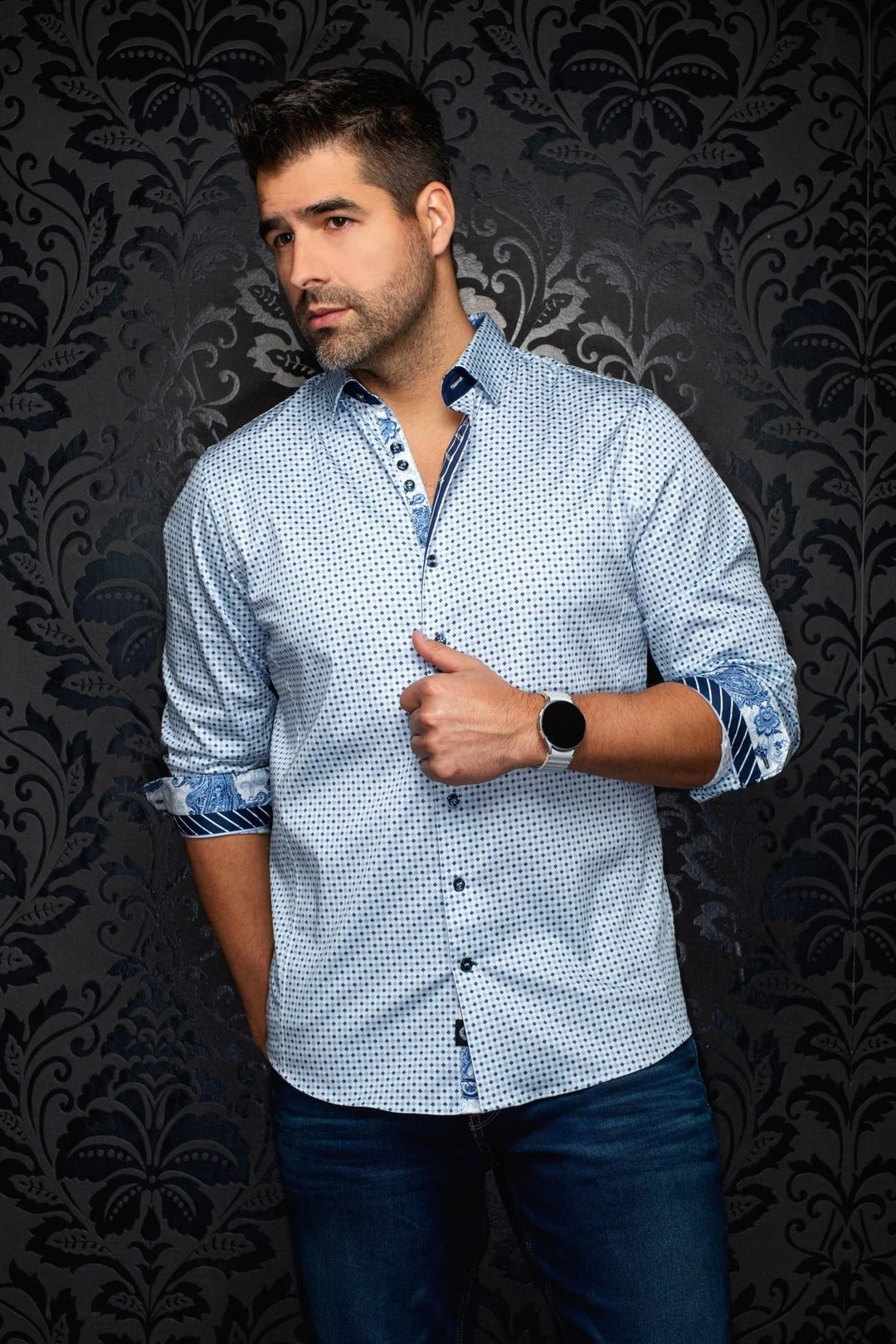Au Noir Stretch Shirt | Sabah Blue