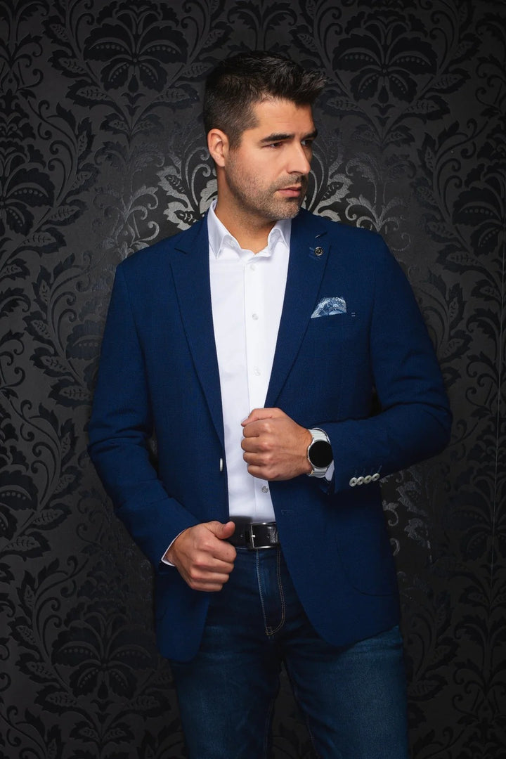 Au Noir Stretch Blazer | Troy Dark Royal