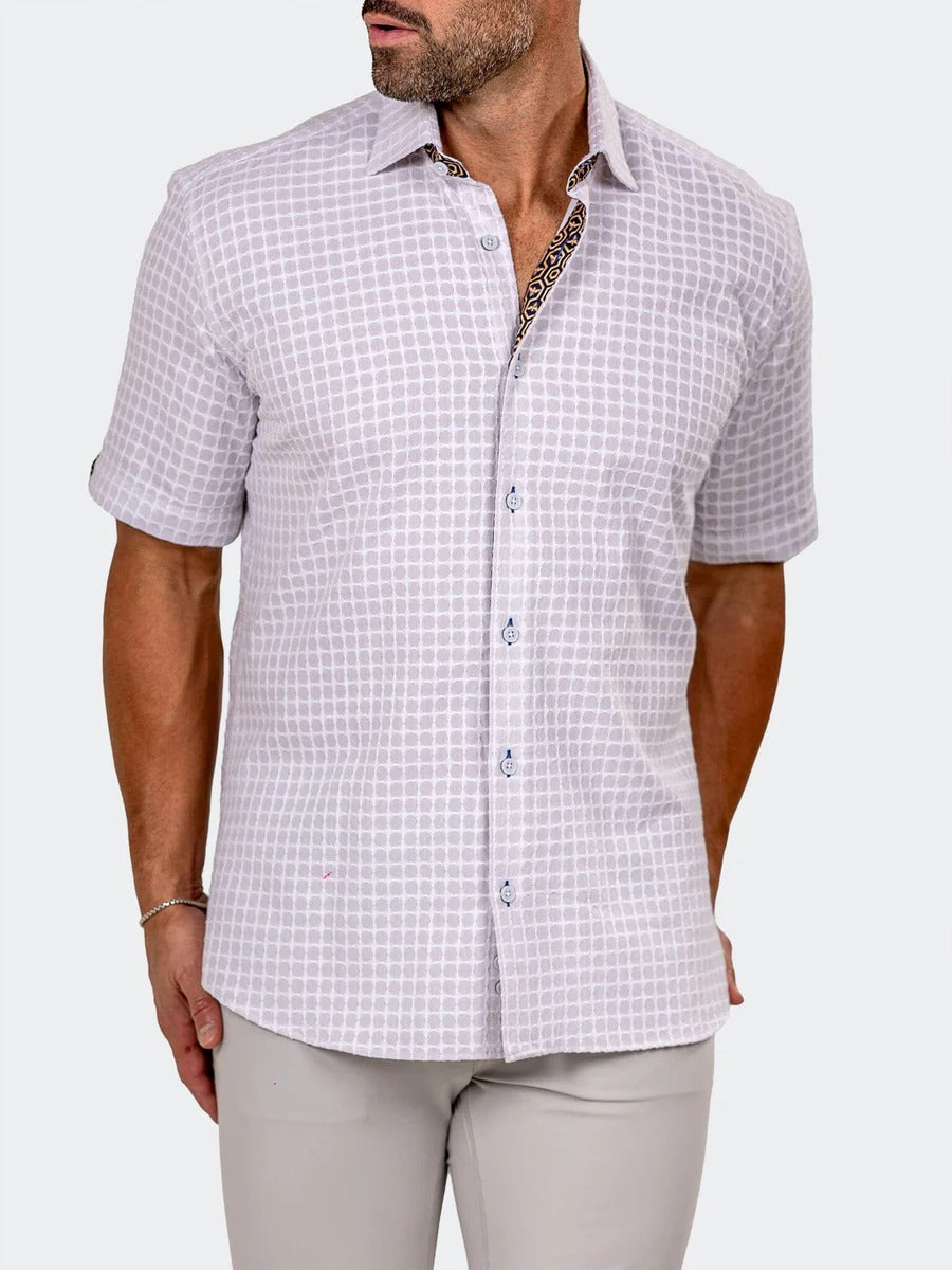 Maceoo Stretch Short-Sleeve Shirt | Galileo Marthyr0058 Grey