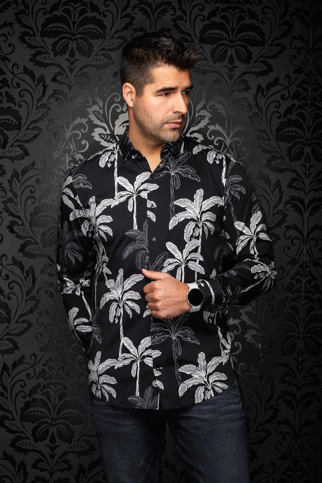 Au Noir Stretch Shirt | Palmwave Black