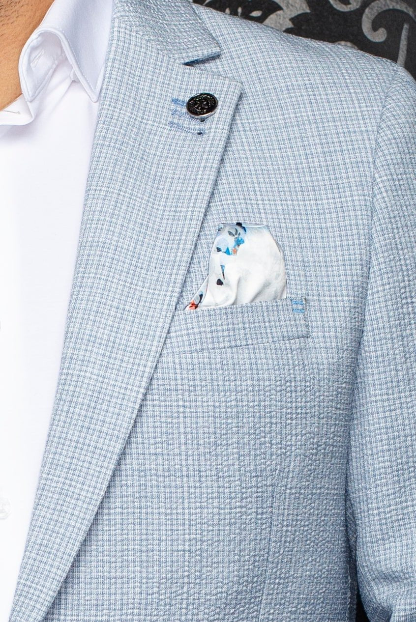 Au Noir Stretch Blazer | Jace Light Blue