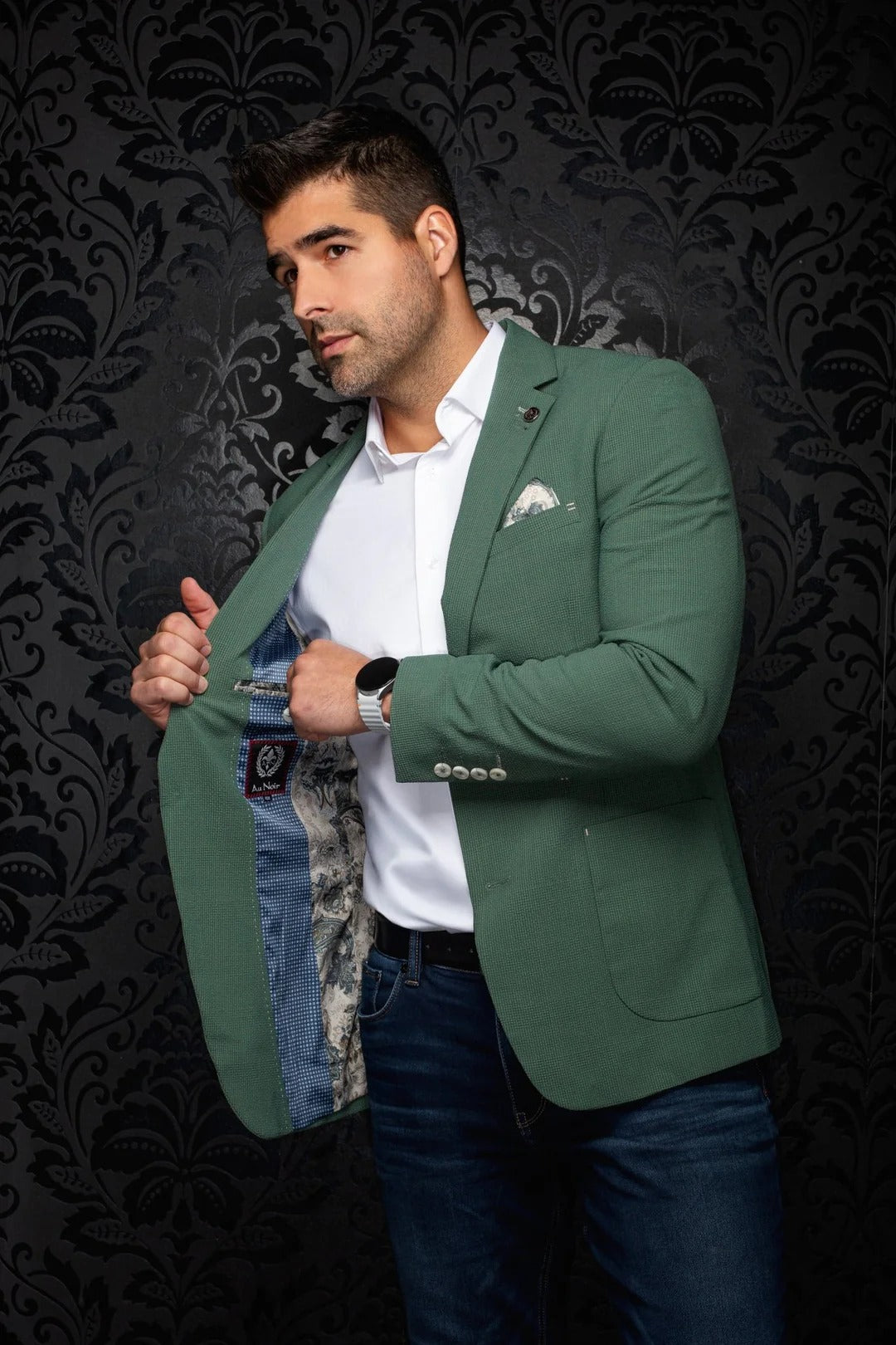 Au Noir Stretch Blazer | Troy Green