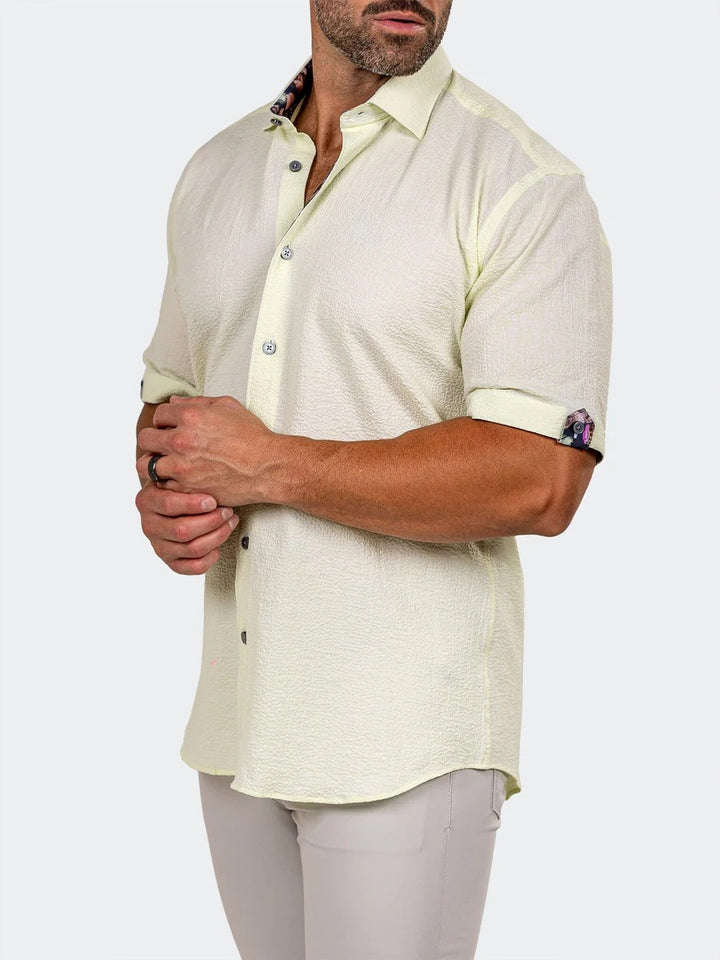 Maceoo Stretch Short-Sleeve Shirt | Galileo Marthyr0065 Yellow
