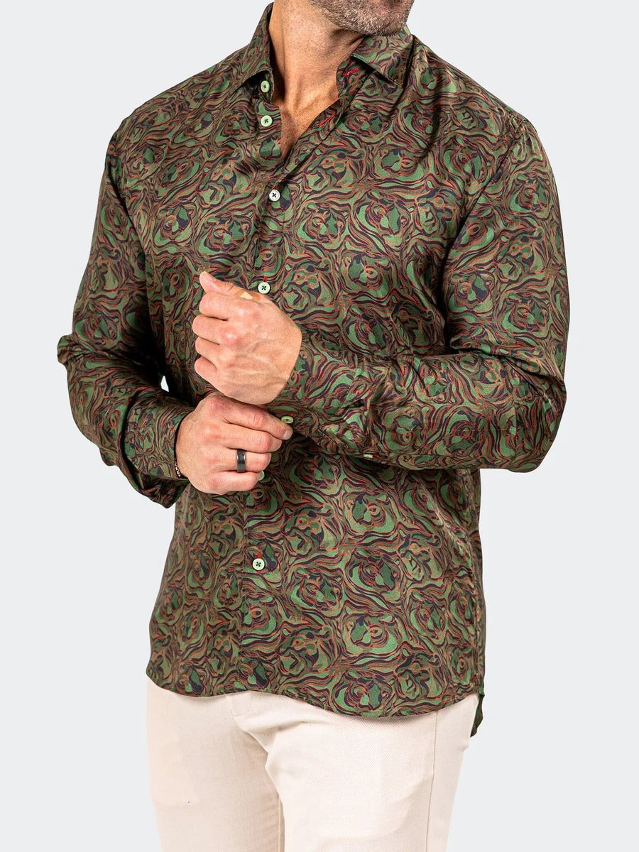 Maceoo Stretch Shirt | Fibonacci Marthyr0244 Green