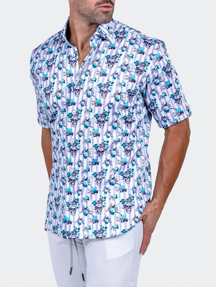 Maceoo Stretch Short-Sleeve Shirt | Galileo Marthyr0263 White