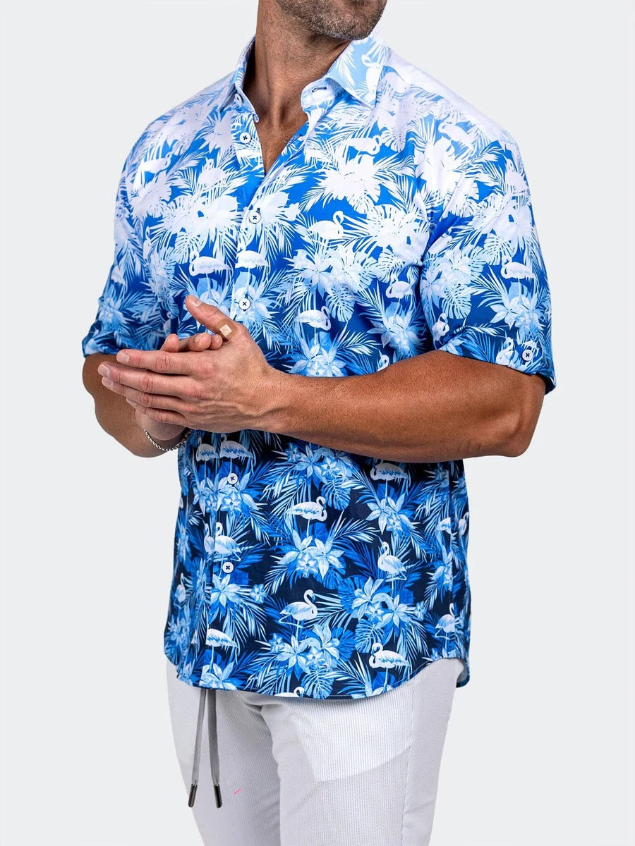 Maceoo Stretch Short-Sleeve Shirt | Galileo Marthyr0267 White