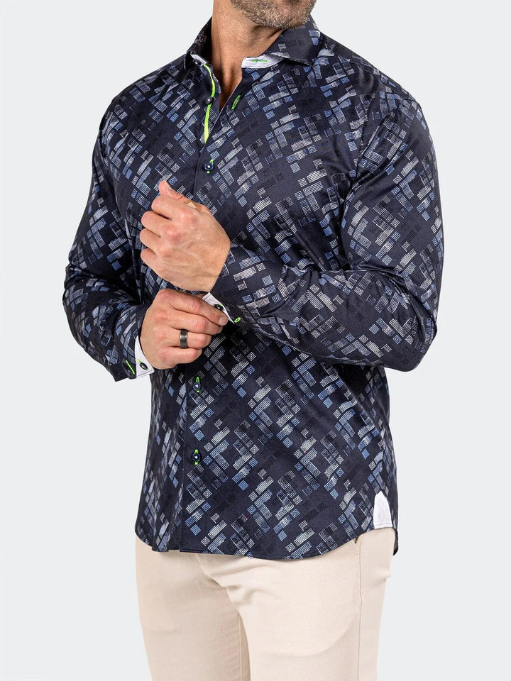 Maceoo Stretch Shirt | Eins Marthyr0293 Blue