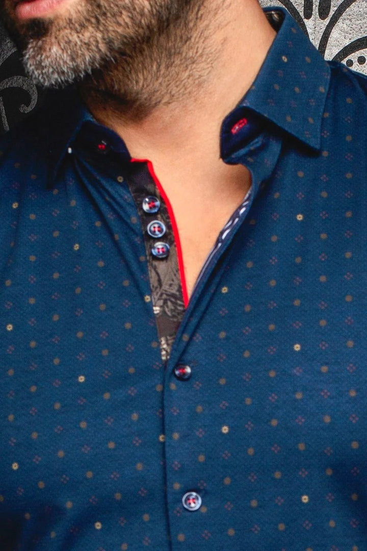 Au Noir Stretch Shirt | Clyde Navy Tobacco