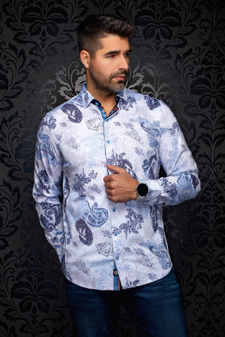 Au Noir Stretch Shirt | Dawnstone Blue