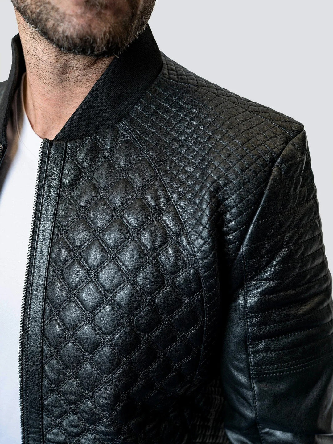 Maceoo Jacket | Perm Croco Black Leather Jacket