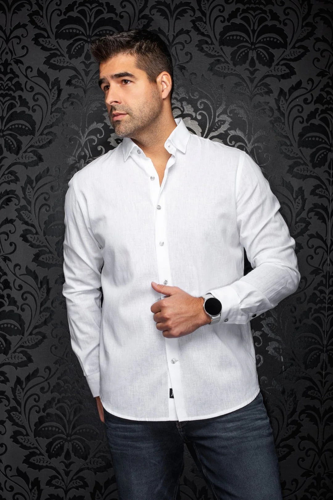 Au Noir Stretch Shirt | Humphrey White