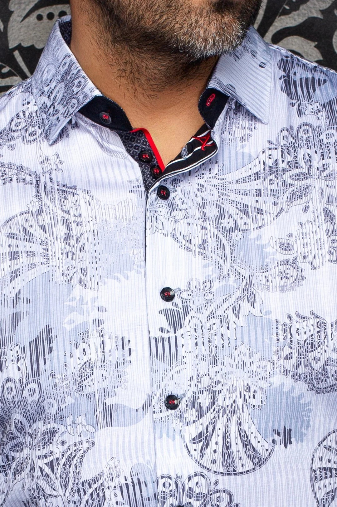 Au Noir Stretch Shirt | Kalimantan White Gray