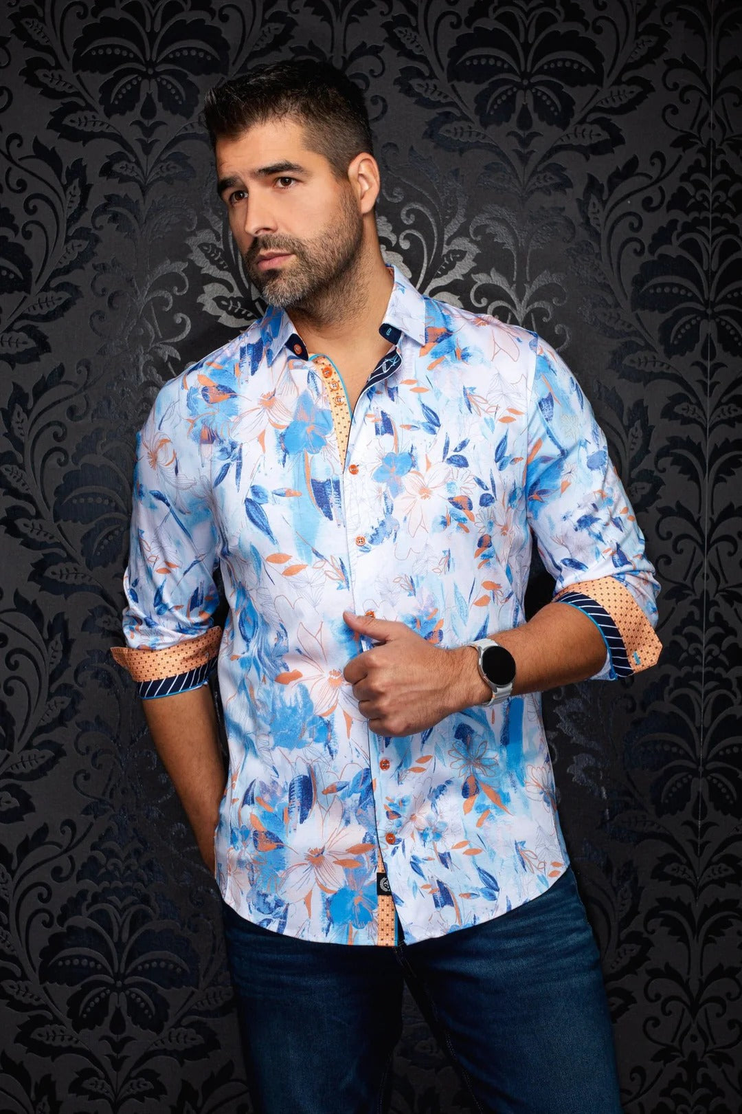Au Noir Stretch Shirt | Lakeside Sky