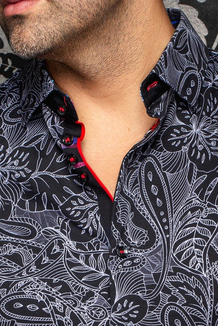 Au Noir Stretch Short Sleeve Shirt | Rossa Black