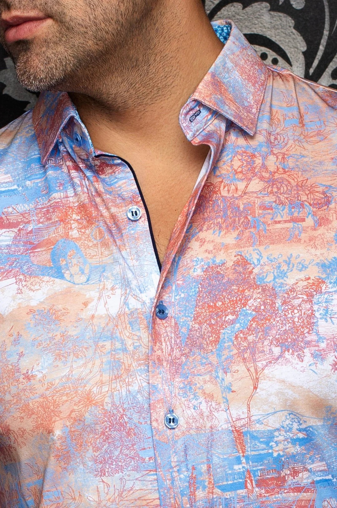 Au Noir Stretch Shirt | Breeze Orange