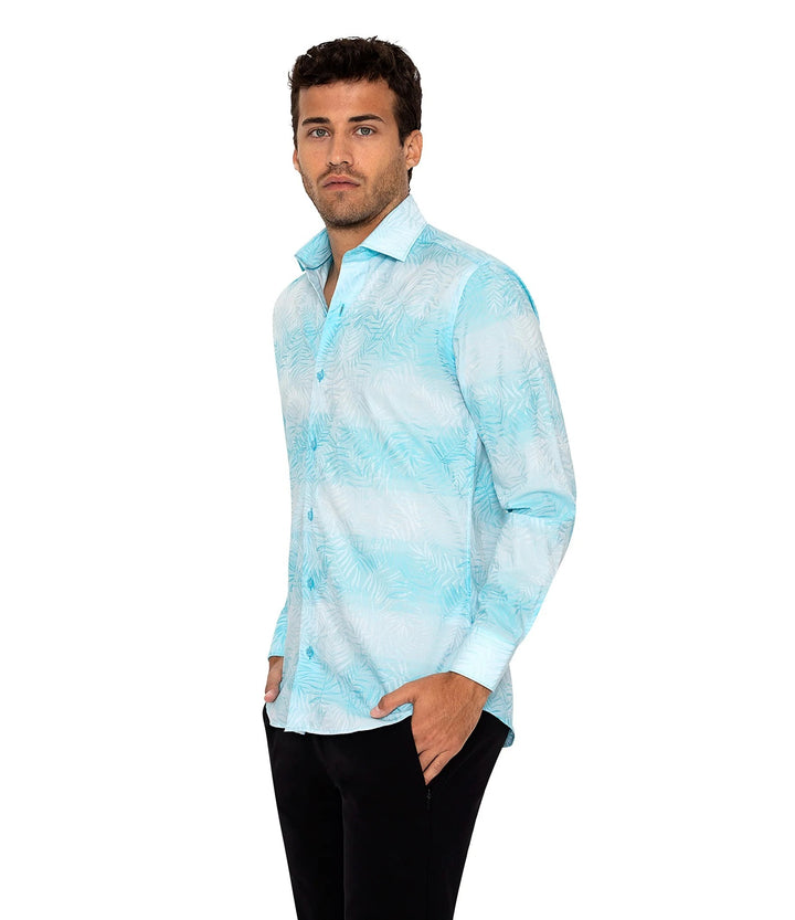 Bertigo Shirt  | Johnny Aqua Leaf Shirt