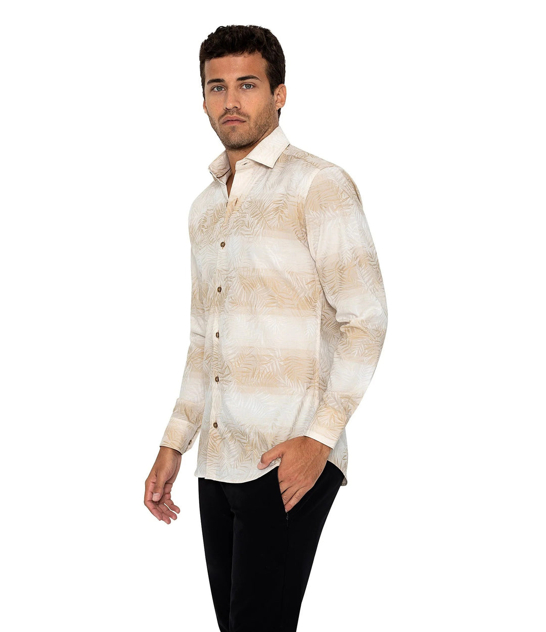 Bertigo Shirt  | Johnny Tan Leaf Shirt