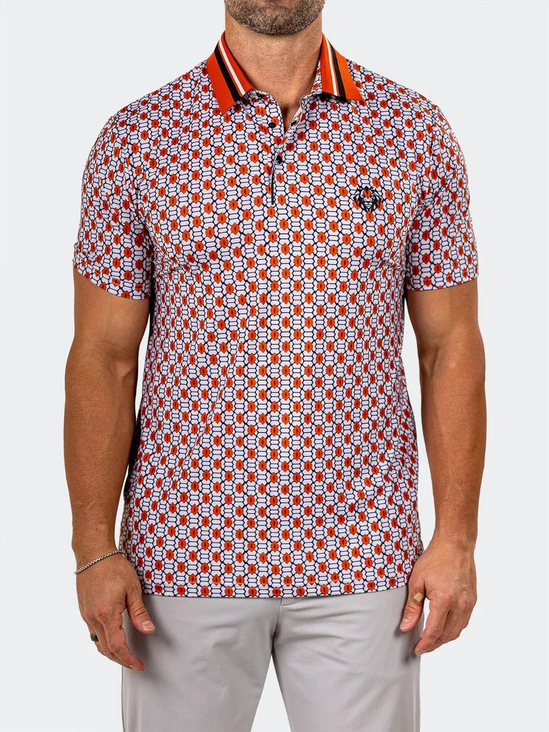 Maceoo Stretch Short-Sleeve Polos | Golf Polo Marthyr0027 Red