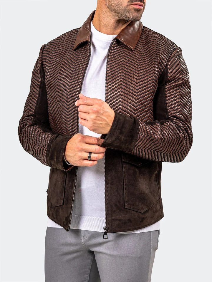 Maceoo Jacket | Leather Marthyr013 Brown