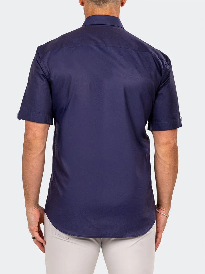 Maceoo Stretch Short-Sleeve Shirt | Galileo Marthyr0005 Blue
