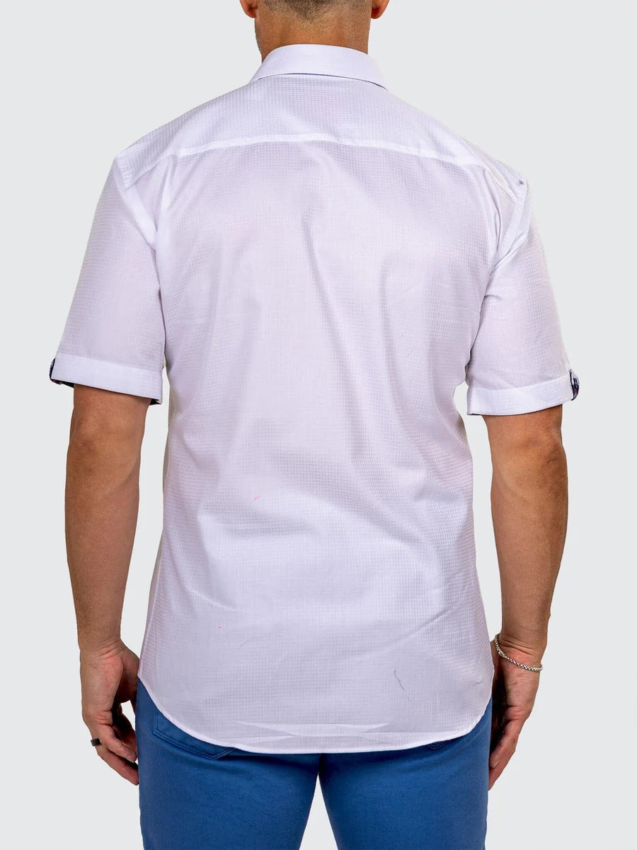 Maceoo Stretch Short-Sleeve Shirt | Galileo Marthyr0033 White