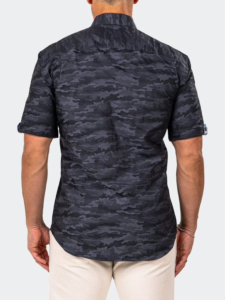 Maceoo Stretch Short-Sleeve Shirt | Galileo Marthyr0039 Black