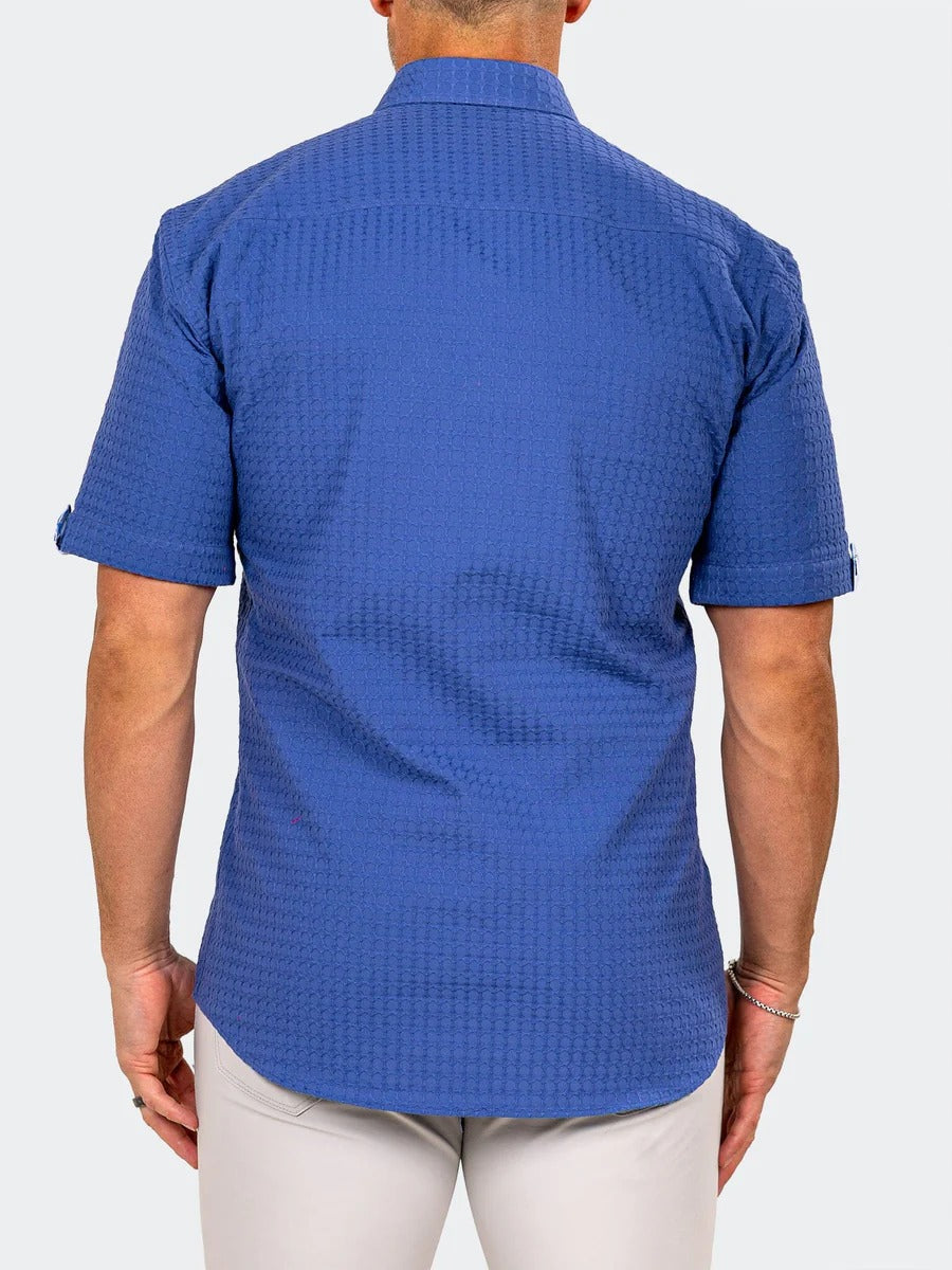 Maceoo Stretch Short-Sleeve Shirt | Galileo Marthyr0070 Blue