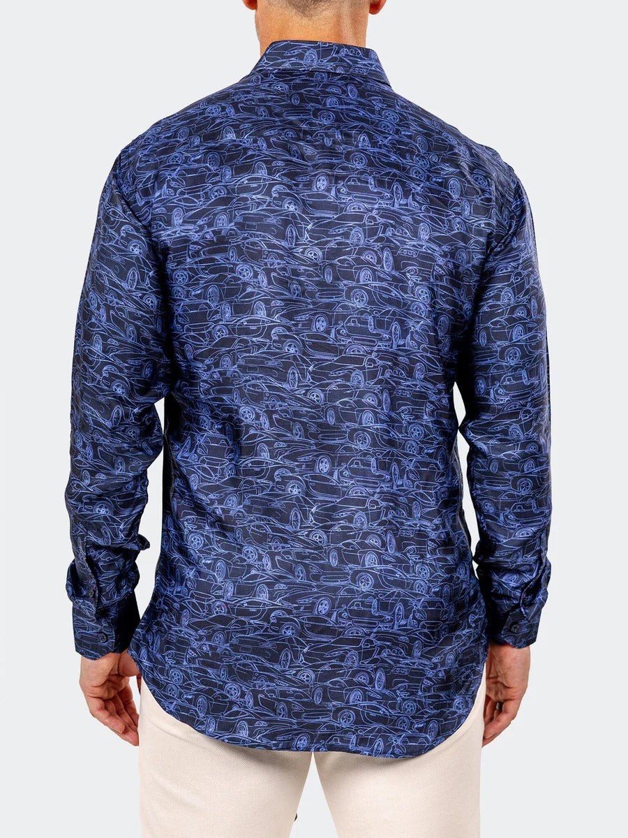 Maceoo Stretch Shirt | Fibonacci Marthyr0213 Blue