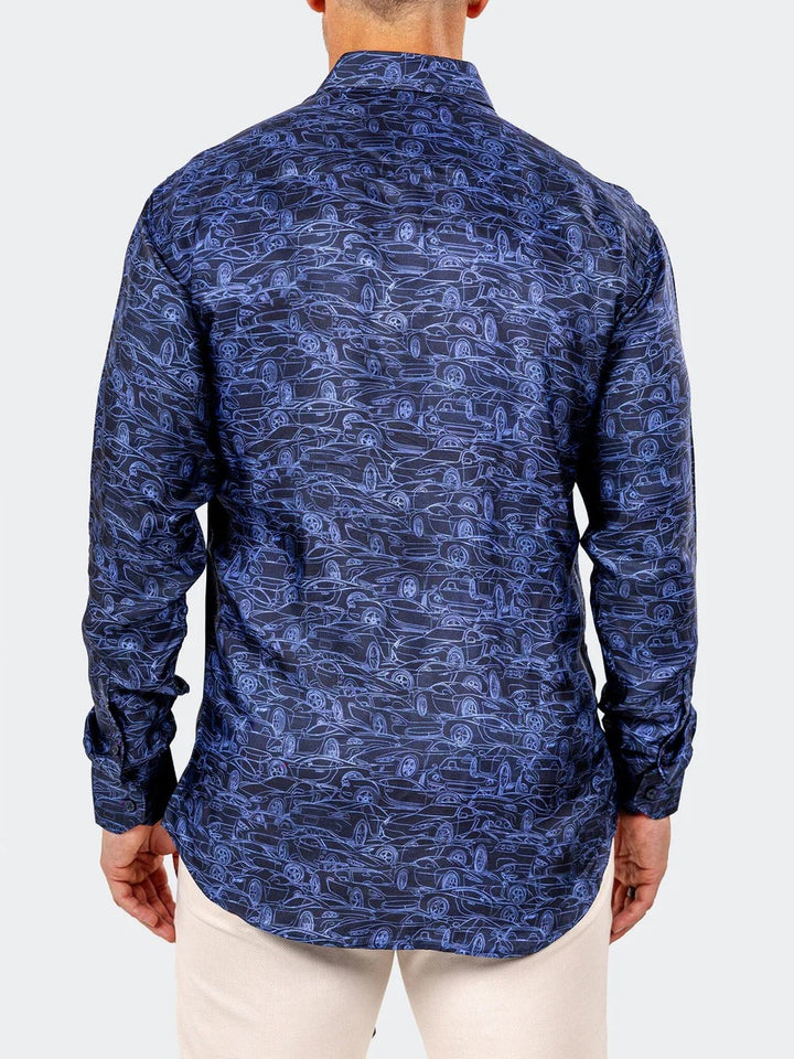 Maceoo Stretch Shirt | Fibonacci Marthyr0213 Blue