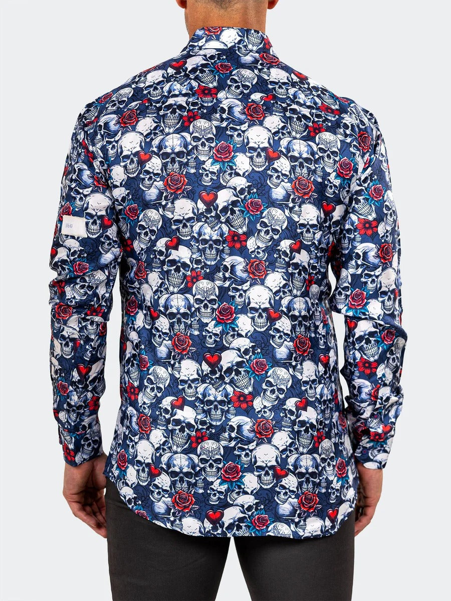 Maceoo Stretch Shirt | Fibonacci Marthyr0242 Blue