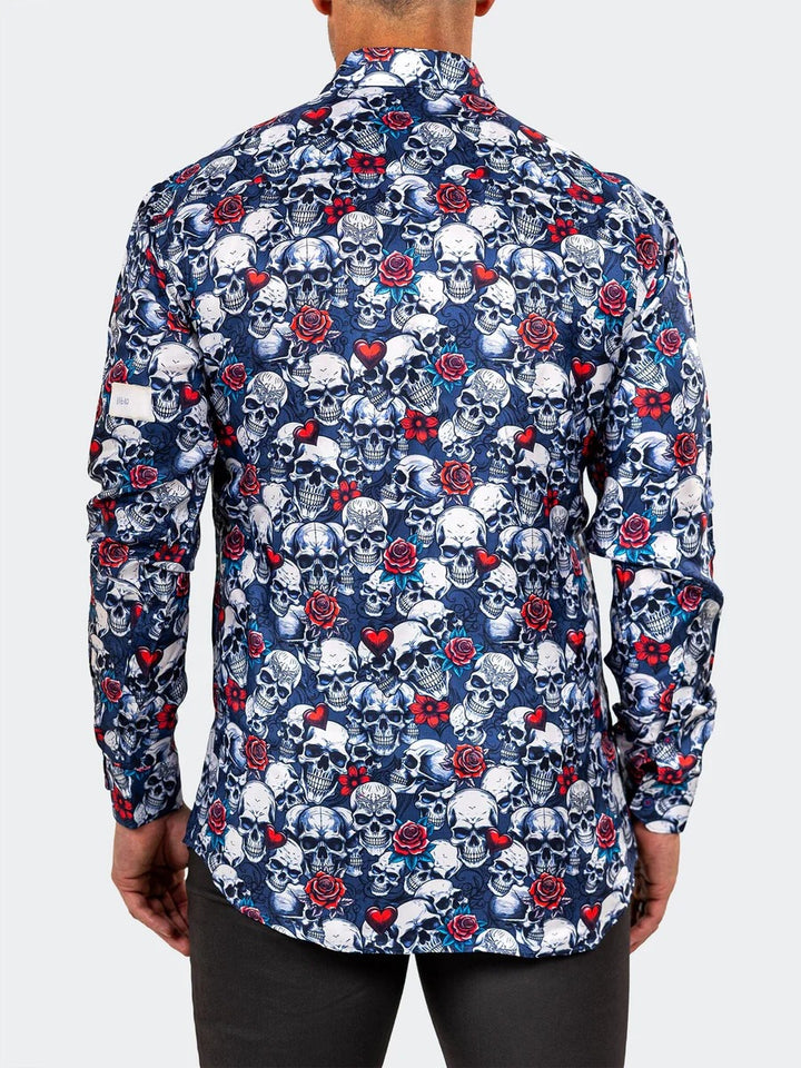 Maceoo Stretch Shirt | Fibonacci Marthyr0242 Blue