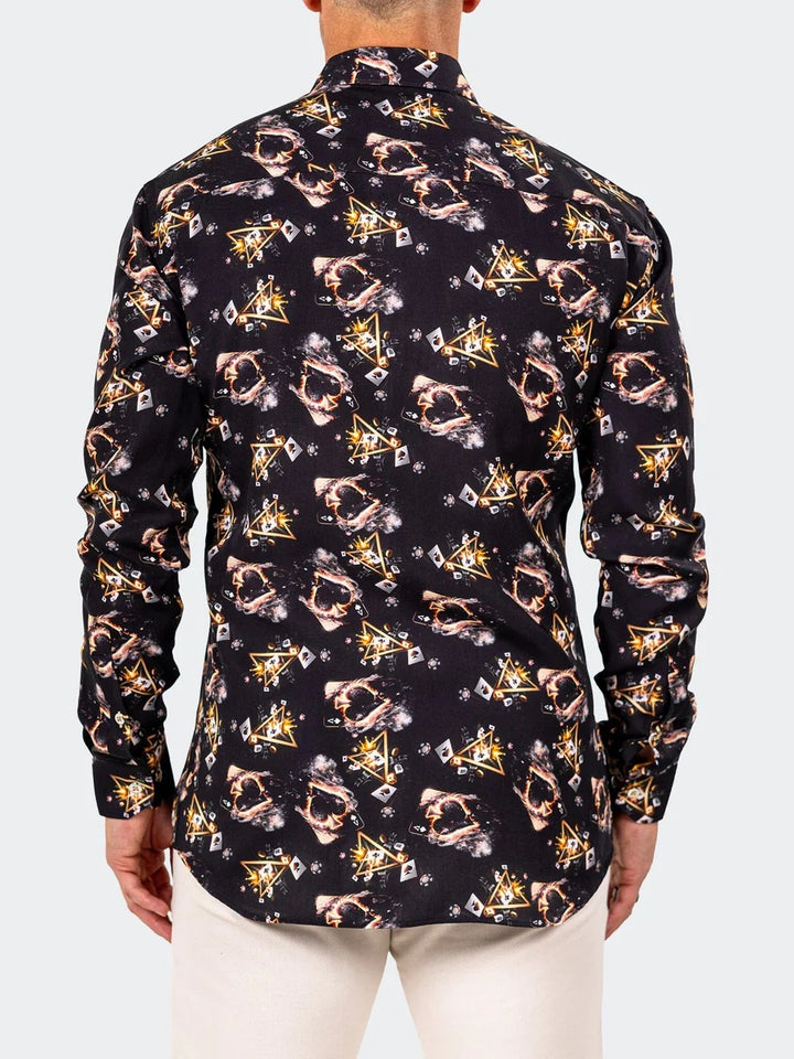 Maceoo Stretch Shirt | Fibonacci Marthyr0258 Black