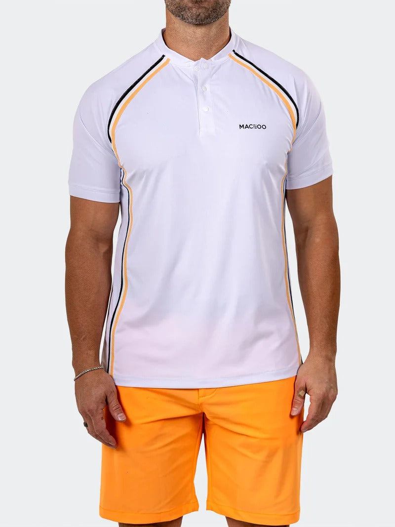 Maceoo Stretch Short-Sleeve Polos | Golf Polo Marthyr0018 White
