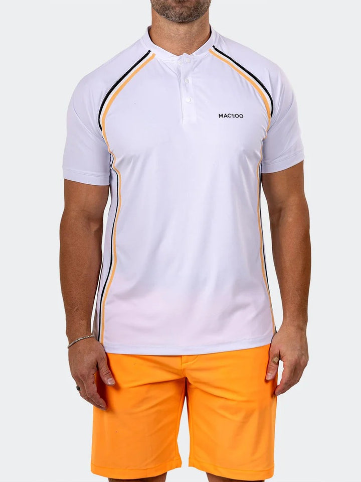 Maceoo Stretch Short-Sleeve Polos | Golf Polo Marthyr0018 White