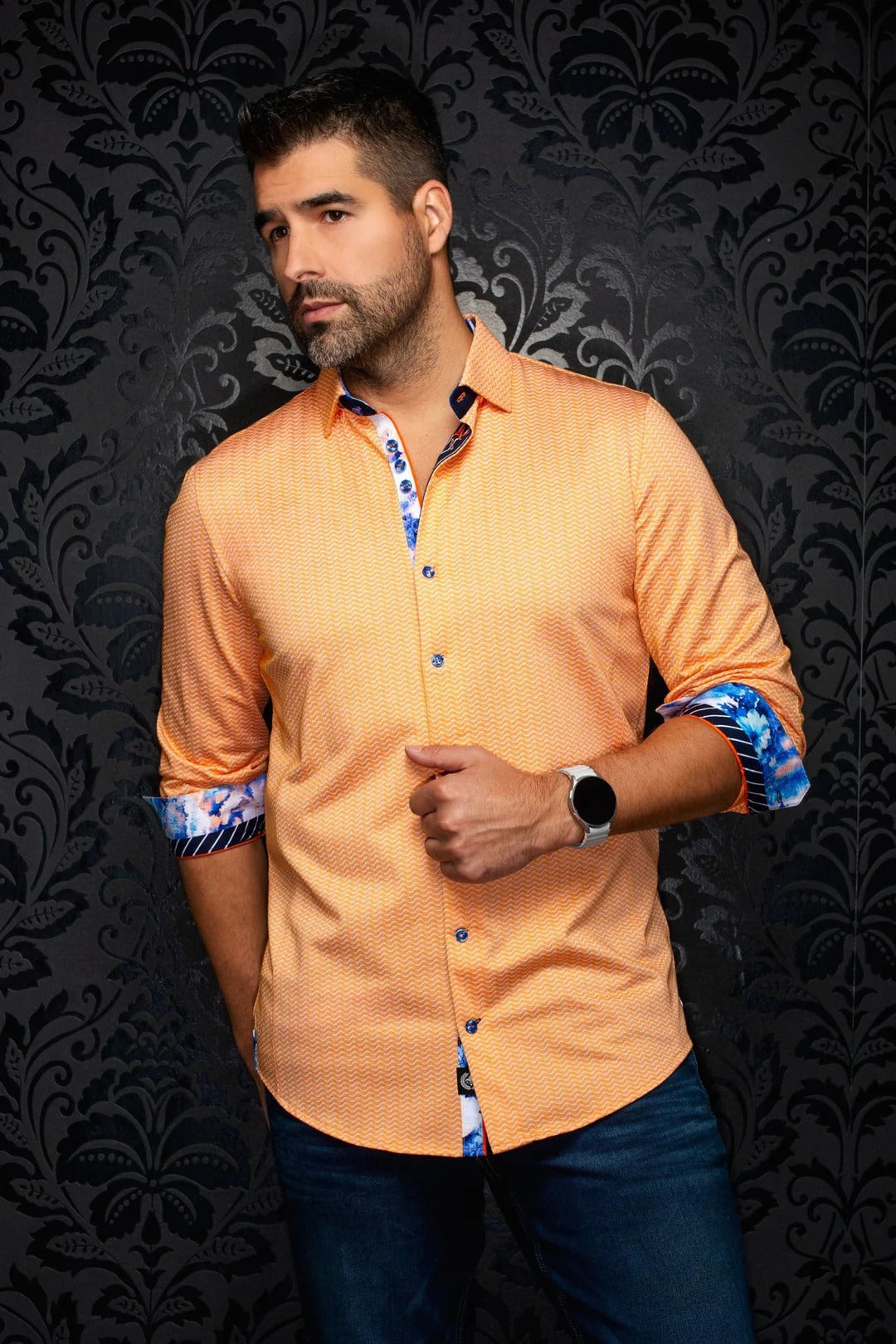 Au Noir Stretch Shirt | Ironbark Orange