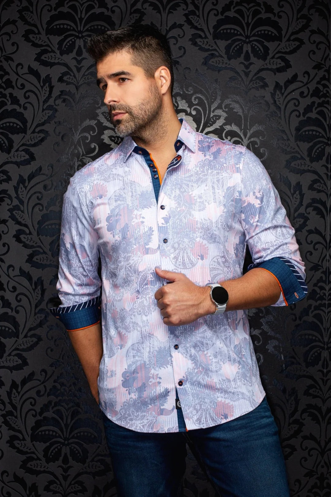 Au Noir Stretch Shirt | Kalimantan White Peach